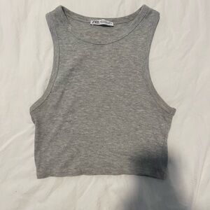 Zara Heather Gray Cropped Tank Top